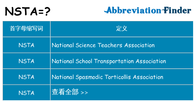 nsta 代表什么