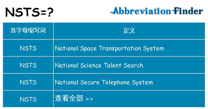 nsts 代表什么