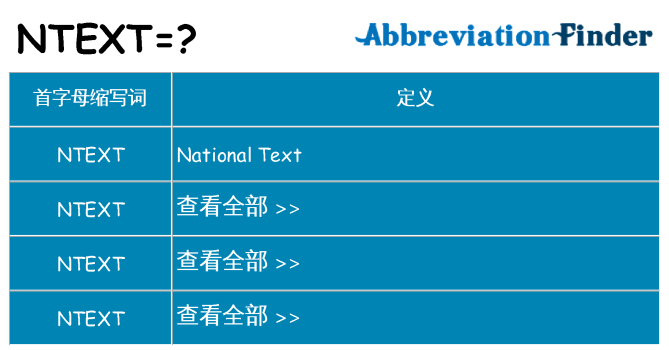 ntext 代表什么
