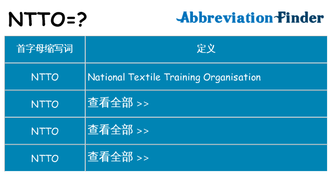 ntto 代表什么