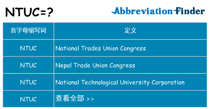 ntuc 代表什么