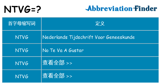 ntvg 代表什么