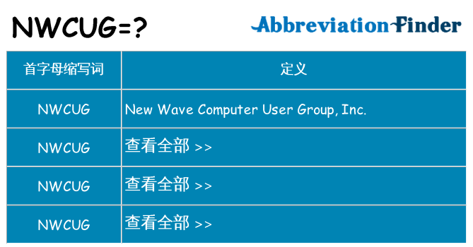 nwcug 代表什么
