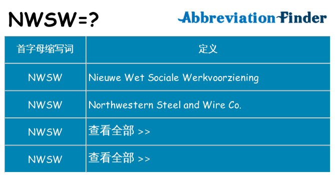 nwsw 代表什么