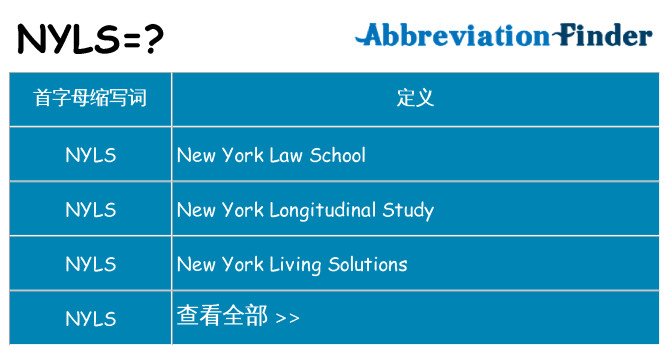 nyls 代表什么