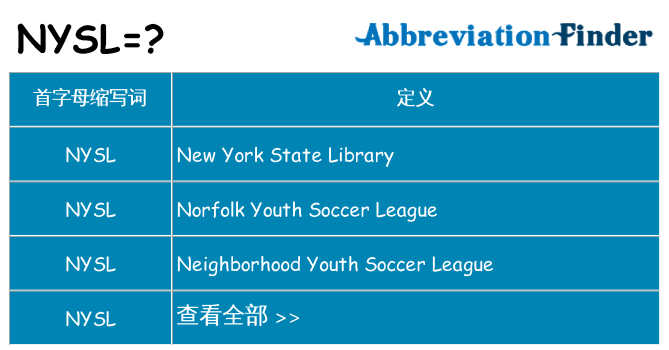 nysl 代表什么