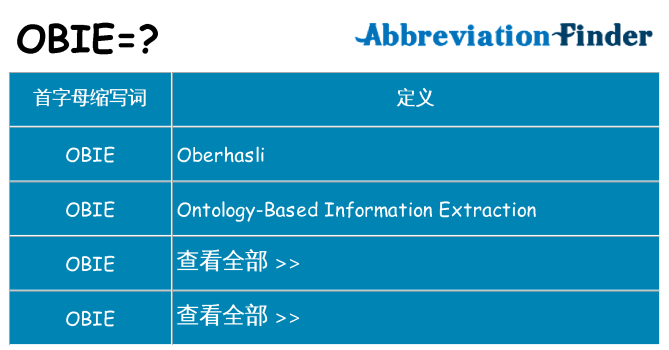 obie 代表什么