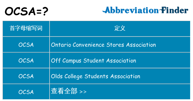 ocsa 代表什么