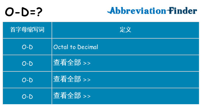 o-d 代表什么