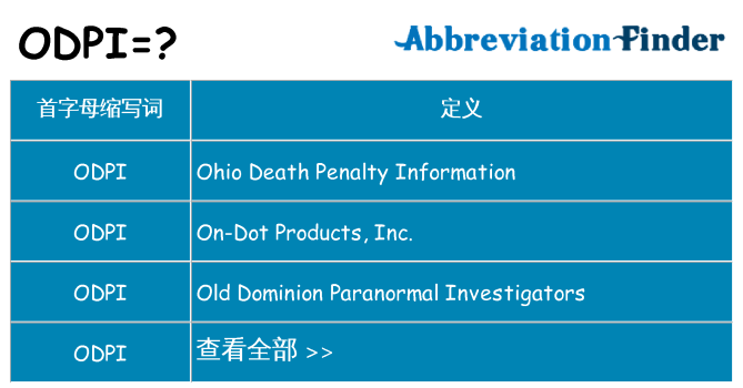 odpi 代表什么