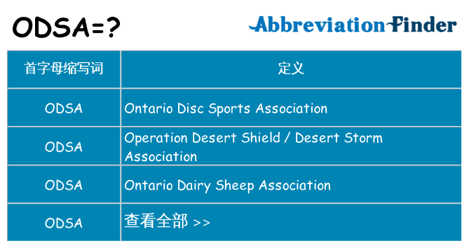 odsa 代表什么
