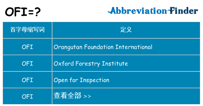 ofi 代表什么