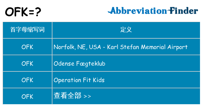 ofk 代表什么
