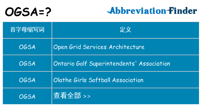 ogsa 代表什么