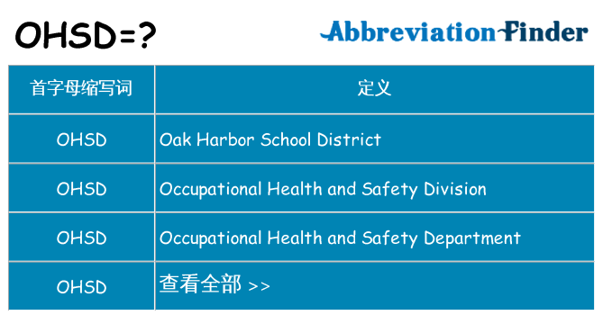 ohsd 代表什么