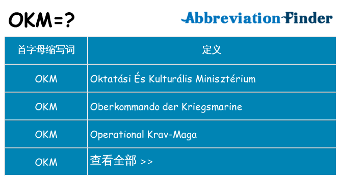 okm 代表什么