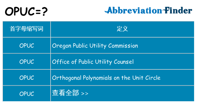 opuc 代表什么