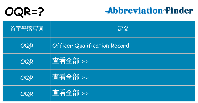oqr 代表什么