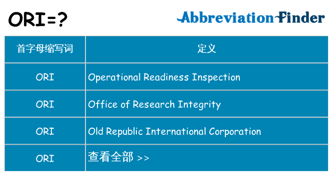 ori 代表什么