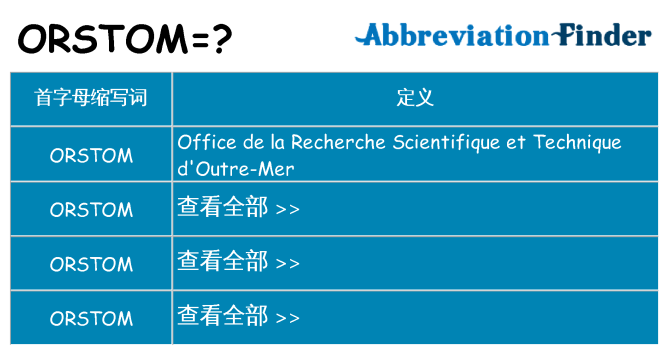 orstom 代表什么