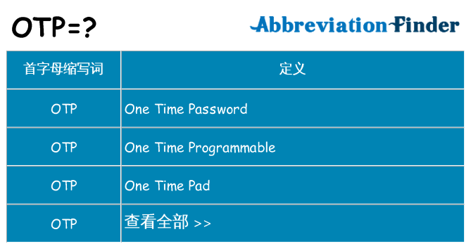 otp 代表什么