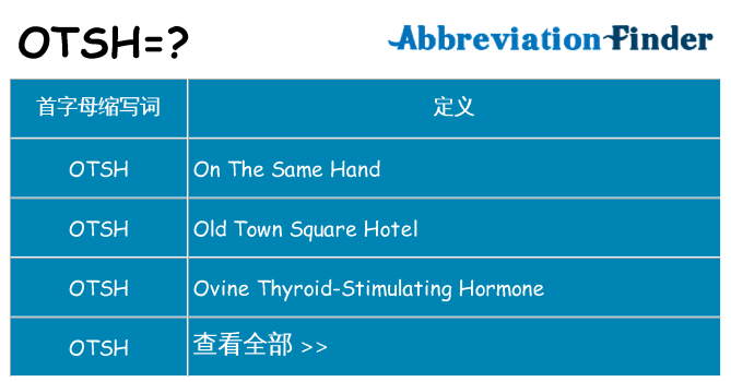 otsh 代表什么
