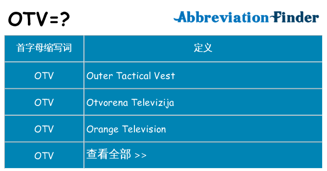 otv 代表什么