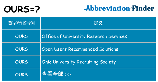 ours 代表什么