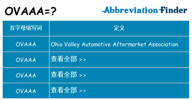 ovaaa 代表什么