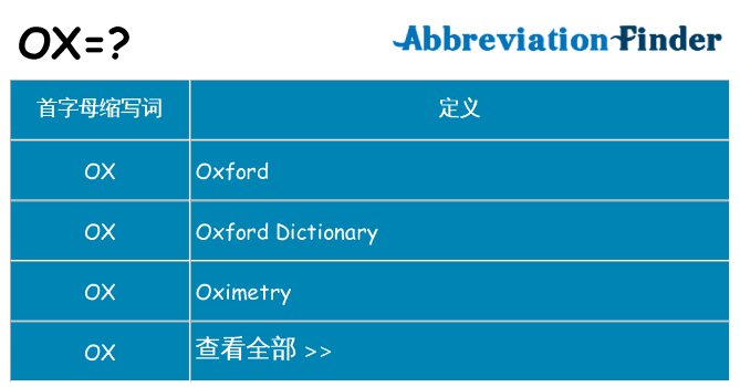 ox 代表什么