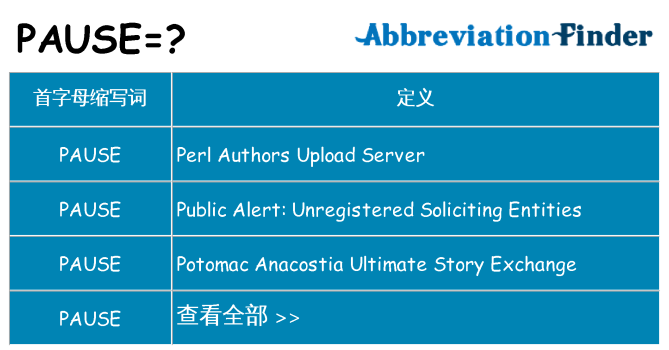pause 代表什么