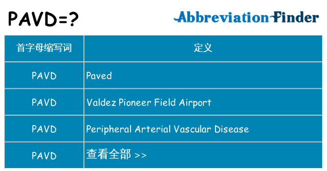 pavd 代表什么