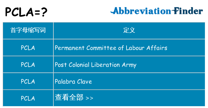 pcla 代表什么