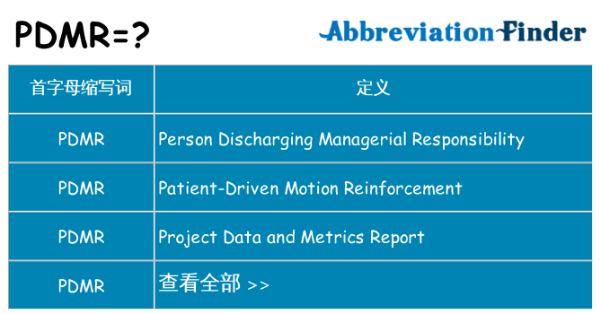 pdmr 代表什么