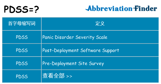 pdss 代表什么