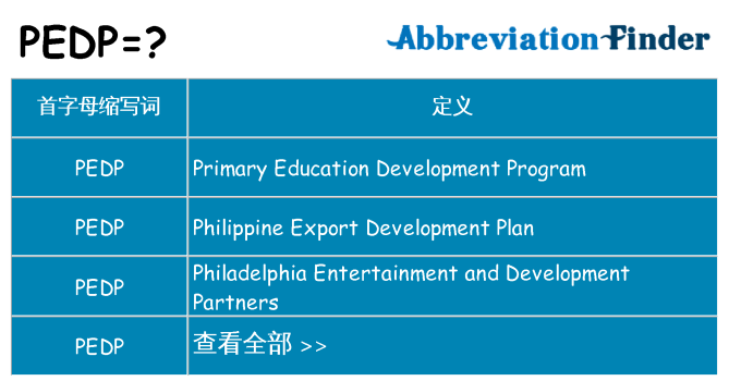 pedp 代表什么