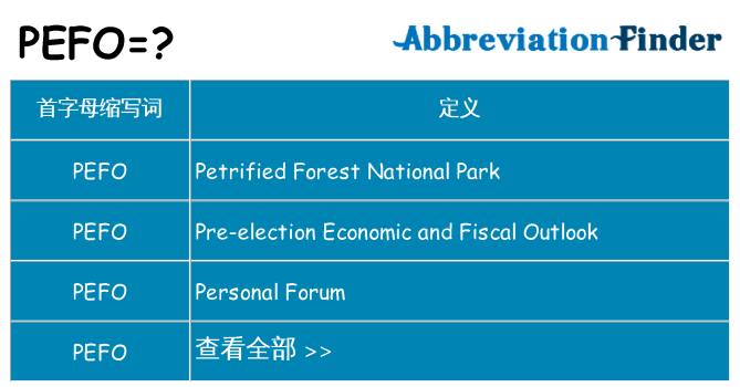 pefo 代表什么