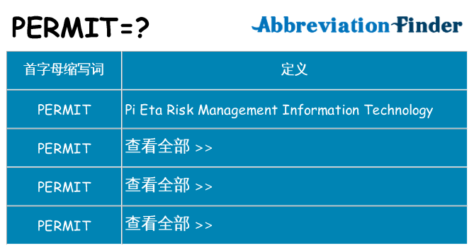 permit 代表什么