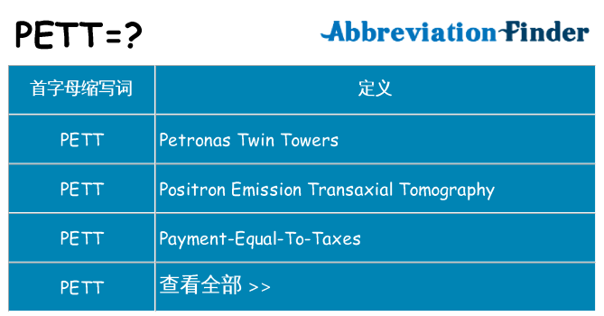 pett 代表什么