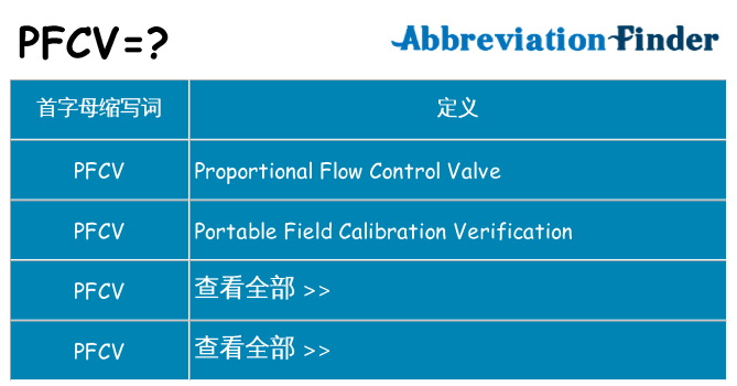 pfcv 代表什么