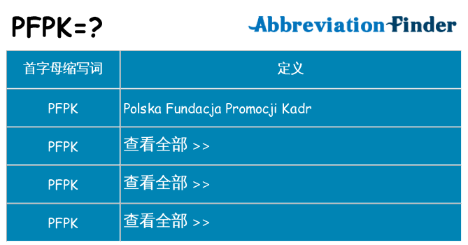 pfpk 代表什么