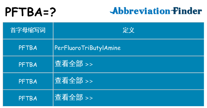 pftba 代表什么