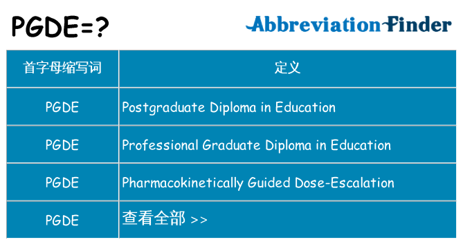 pgde 代表什么