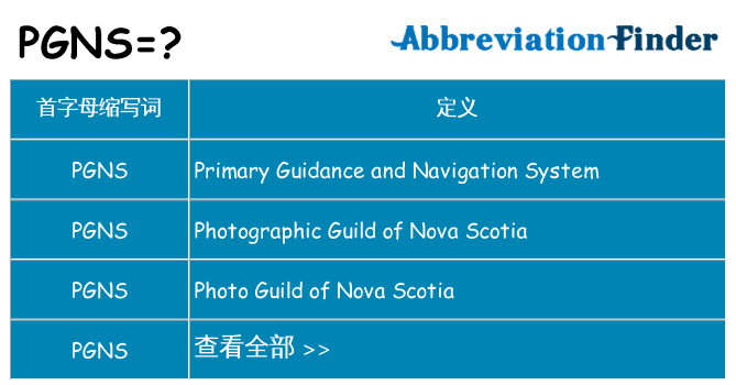 pgns 代表什么