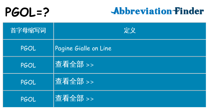 pgol 代表什么