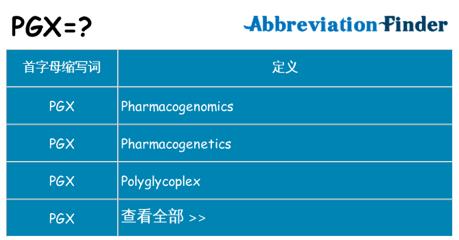 pgx 代表什么