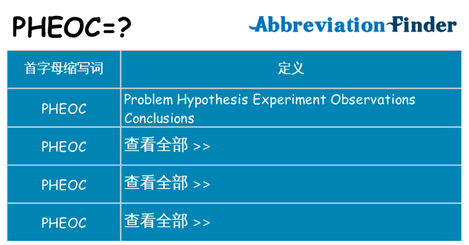 pheoc 代表什么