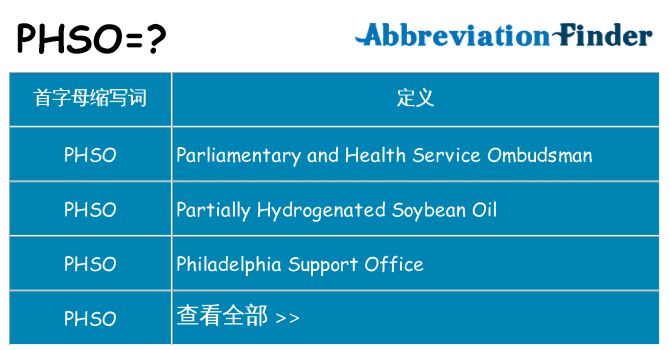 phso 代表什么