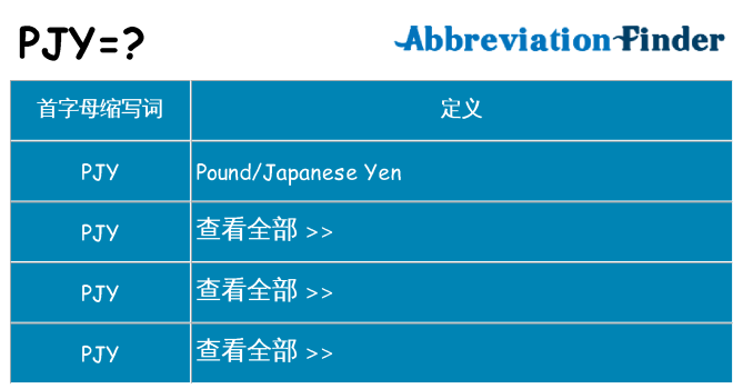 pjy 代表什么