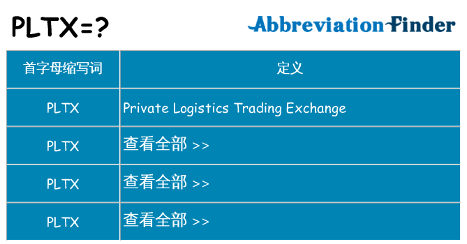 pltx 代表什么